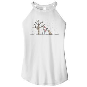 Christmas Snowman Cute Dog Xmas Holiday Minimalist Women's Perfect Tri Rocker Tank