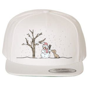 Christmas Snowman Cute Dog Xmas Holiday Minimalist Wool Snapback Cap