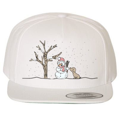 Christmas Snowman Cute Dog Xmas Holiday Minimalist Wool Snapback Cap