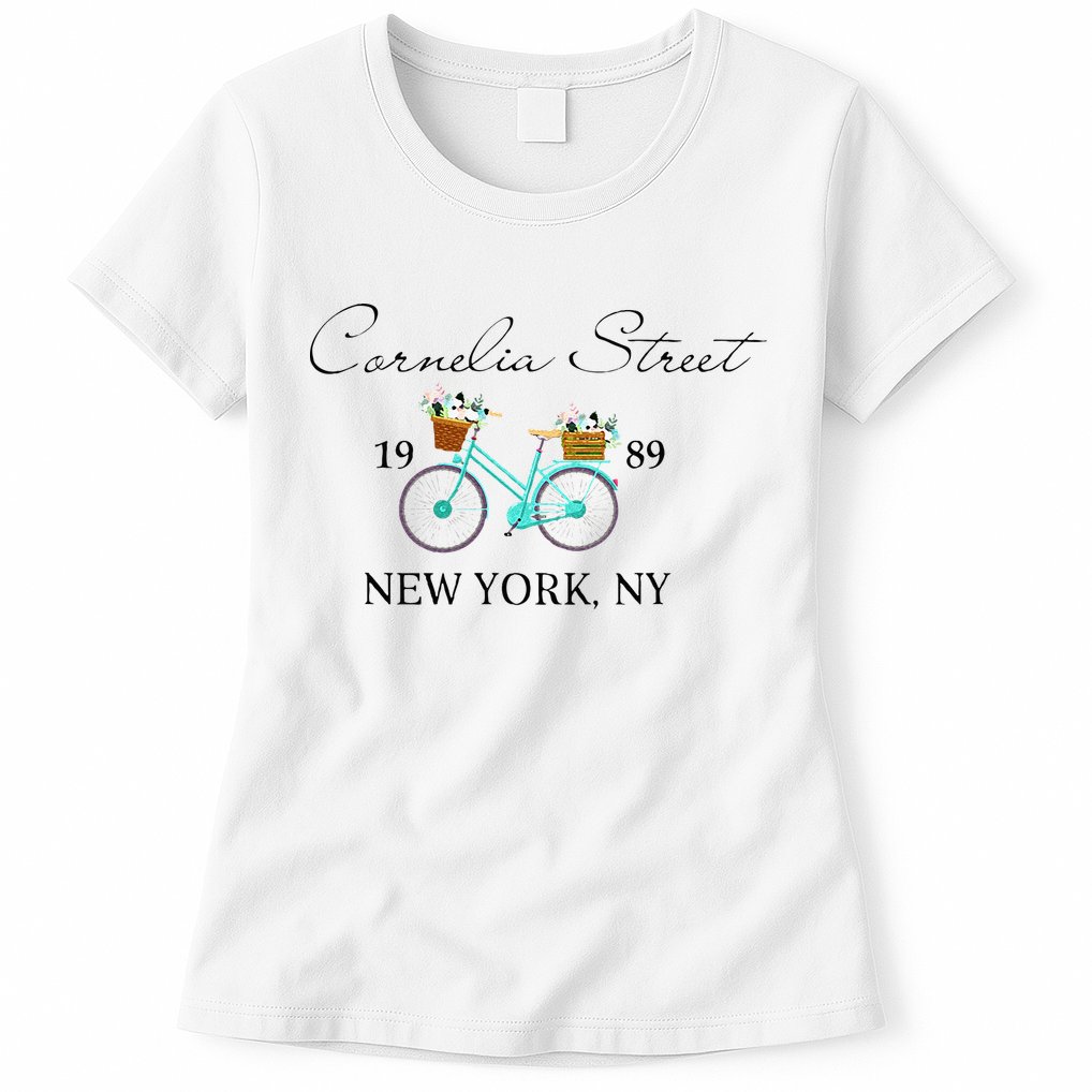 Cornelia Street Crew New York City 1989 Floral Bike Women Womens T-Shirt