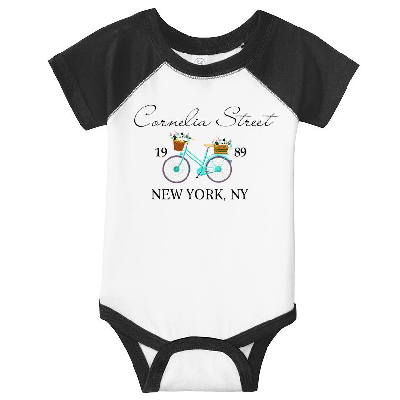 Cornelia Street Crew New York City 1989 Floral Bike Women Infant Baby Jersey Bodysuit