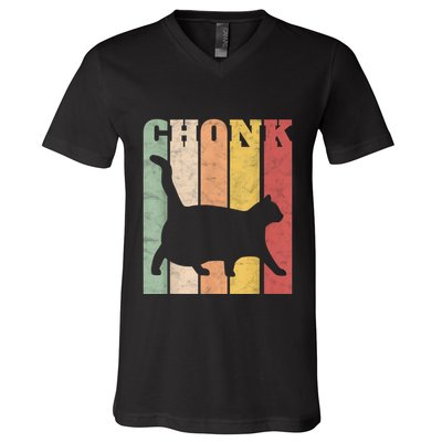 Chonk Scale Cat Meme Chonky Chonk Memes V-Neck T-Shirt