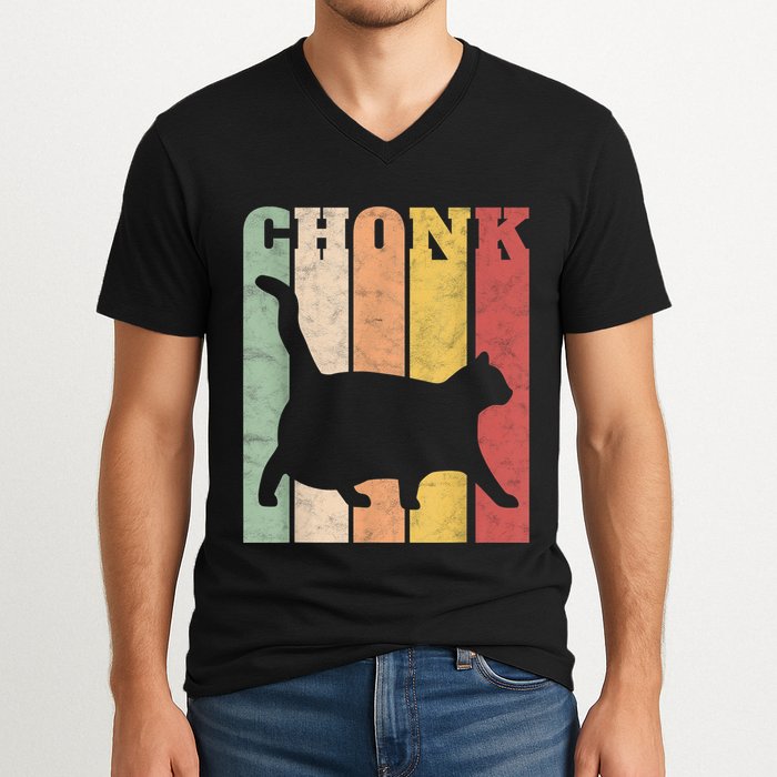 Chonk Scale Cat Meme Chonky Chonk Memes V-Neck T-Shirt