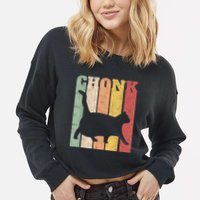 Chonk Scale Cat Meme Chonky Chonk Memes Cropped Pullover Crew