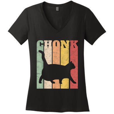 Chonk Scale Cat Meme Chonky Chonk Memes Women's V-Neck T-Shirt