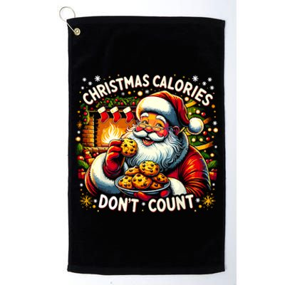 Cute Santa Cookie Funny Christmas Calories Dont Count Gift Platinum Collection Golf Towel