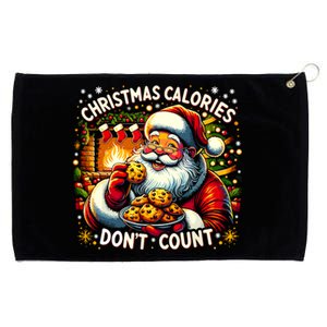 Cute Santa Cookie Funny Christmas Calories Dont Count Gift Grommeted Golf Towel