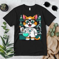 Cute Scientist Cat Lab Experiment Art Design Science Premium T-Shirt
