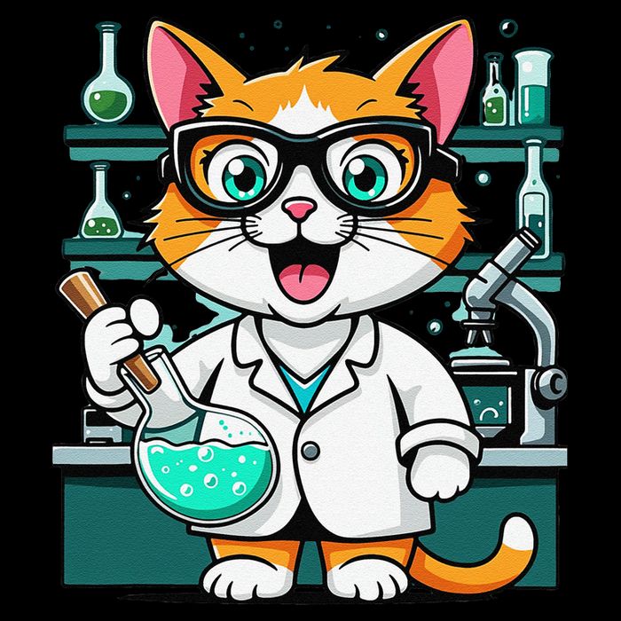 Cute Scientist Cat Lab Experiment Art Design Science Premium T-Shirt