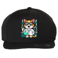 Cute Scientist Cat Lab Experiment Art Design Science Wool Snapback Cap