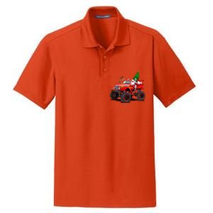 Christmas Santa Claus Reindeer Monster Truck Dry Zone Grid Polo