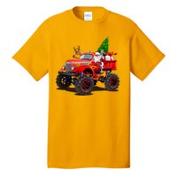 Christmas Santa Claus Reindeer Monster Truck Tall T-Shirt