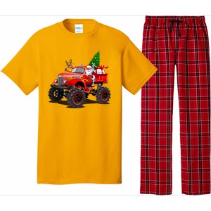 Christmas Santa Claus Reindeer Monster Truck Pajama Set