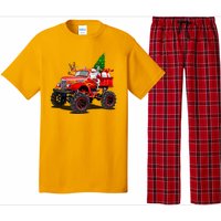 Christmas Santa Claus Reindeer Monster Truck Pajama Set