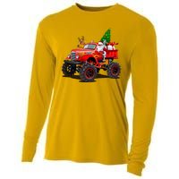 Christmas Santa Claus Reindeer Monster Truck Cooling Performance Long Sleeve Crew