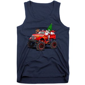 Christmas Santa Claus Reindeer Monster Truck Tank Top