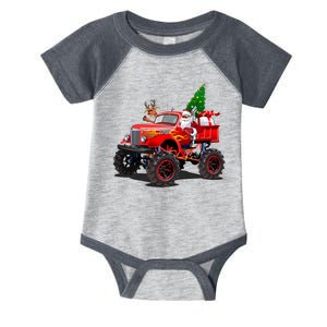 Christmas Santa Claus Reindeer Monster Truck Infant Baby Jersey Bodysuit