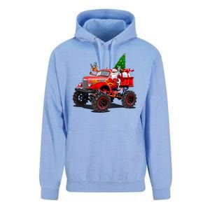 Christmas Santa Claus Reindeer Monster Truck Unisex Surf Hoodie