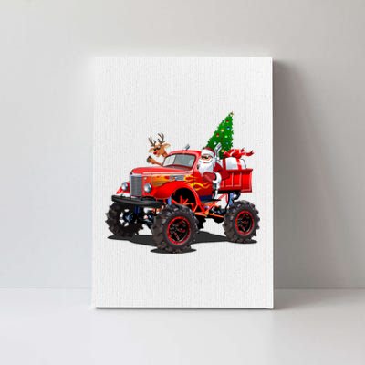 Christmas Santa Claus Reindeer Monster Truck Canvas