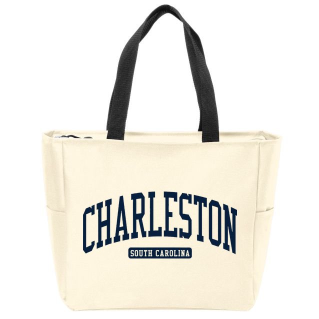 Charleston South Carolina Sc College University Style Zip Tote Bag