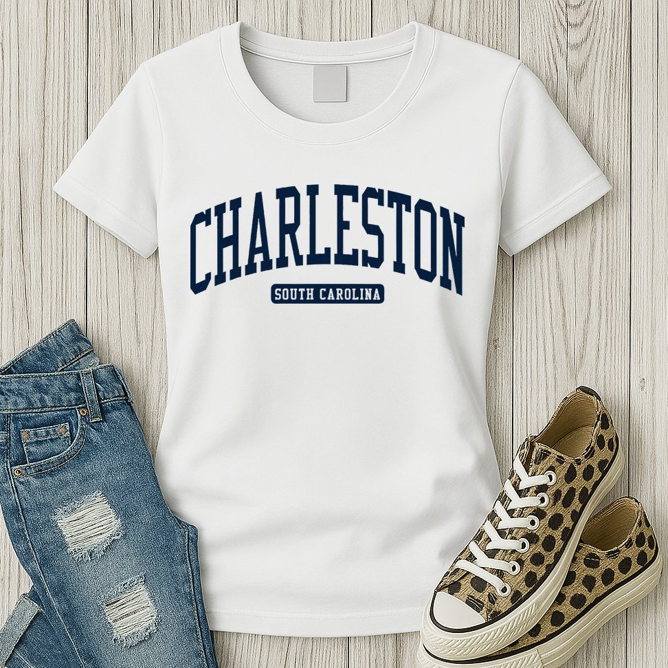 Charleston South Carolina Sc College University Style Womens T-Shirt
