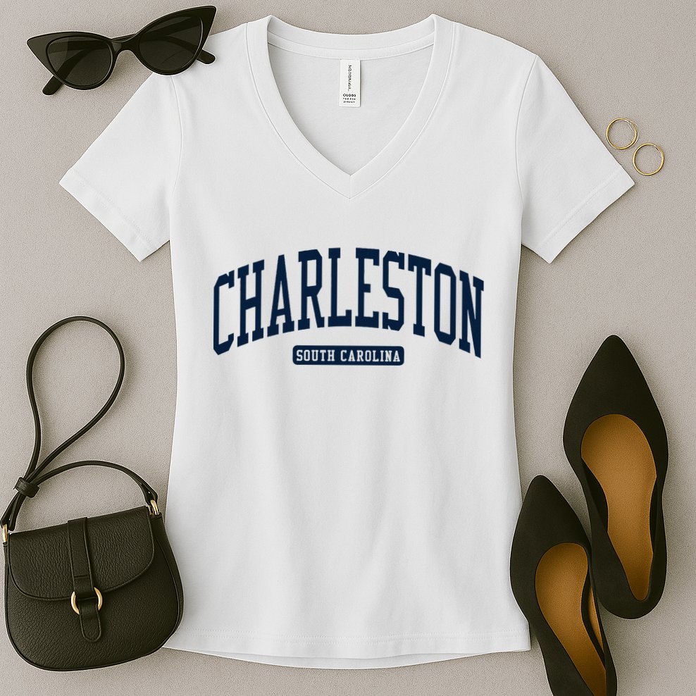 Charleston South Carolina Sc College University Style Women's V-Neck T-Shirt