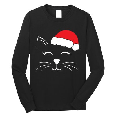 Cute Santa Cat Lover Christmas Long Sleeve Shirt