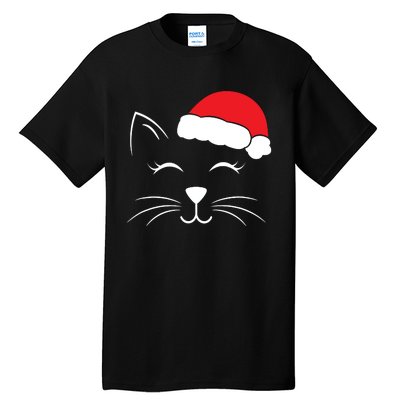 Cute Santa Cat Lover Christmas Tall T-Shirt