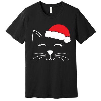 Cute Santa Cat Lover Christmas Premium T-Shirt