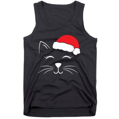 Cute Santa Cat Lover Christmas Tank Top