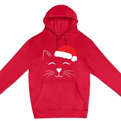 Cute Santa Cat Lover Christmas Premium Pullover Hoodie