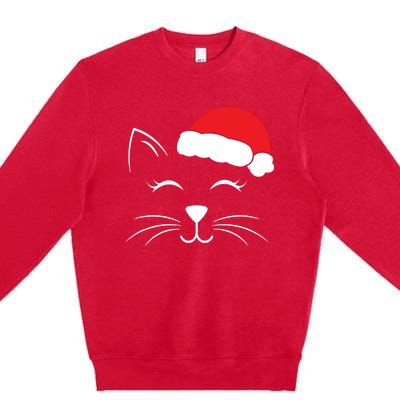 Cute Santa Cat Lover Christmas Premium Crewneck Sweatshirt