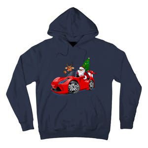 Christmas Santa Claus Reindeer Muscle Car Tall Hoodie