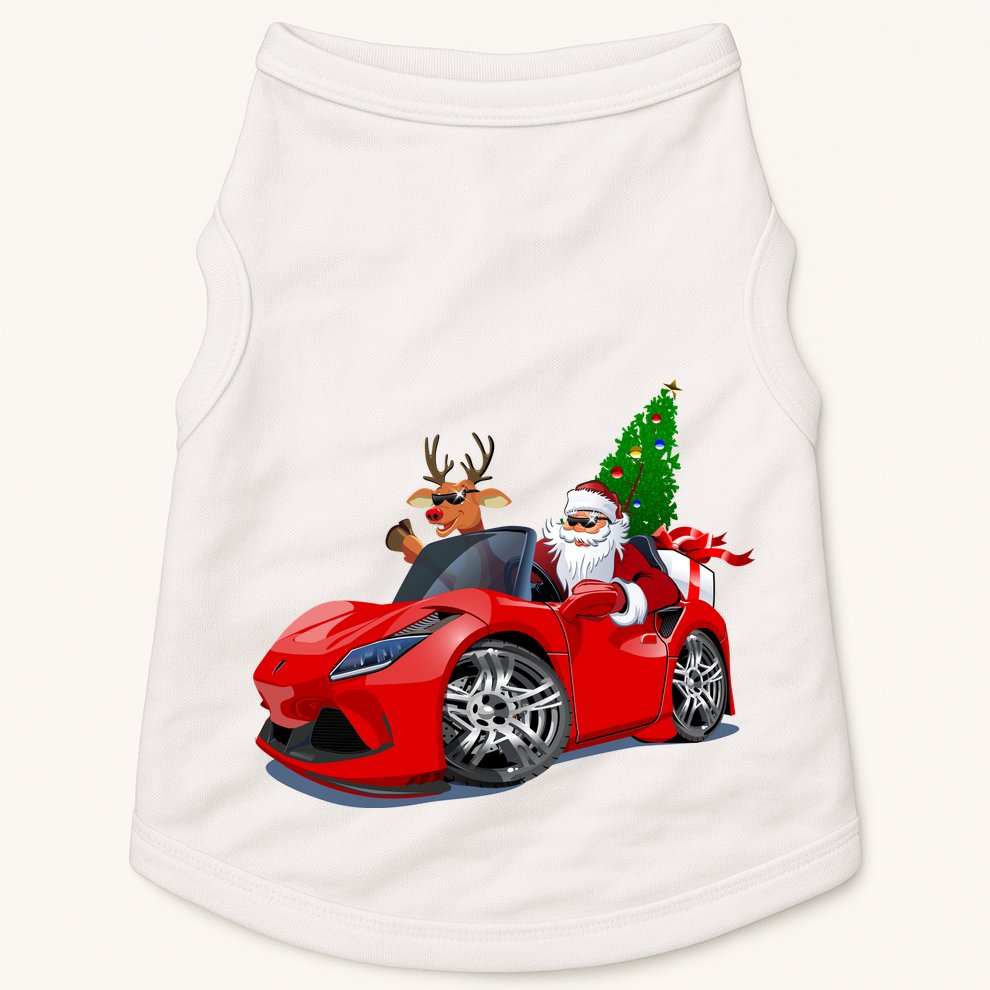 Christmas Santa Claus Reindeer Muscle Car Doggie Tank