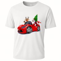 Christmas Santa Claus Reindeer Muscle Car Performance Shirt