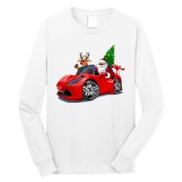 Christmas Santa Claus Reindeer Muscle Car Long Sleeve Shirt