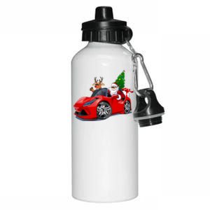 Christmas Santa Claus Reindeer Muscle Car Aluminum Water Bottle