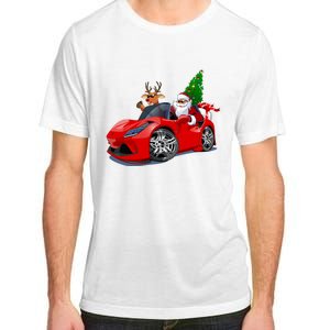 Christmas Santa Claus Reindeer Muscle Car Adult ChromaSoft Performance T-Shirt