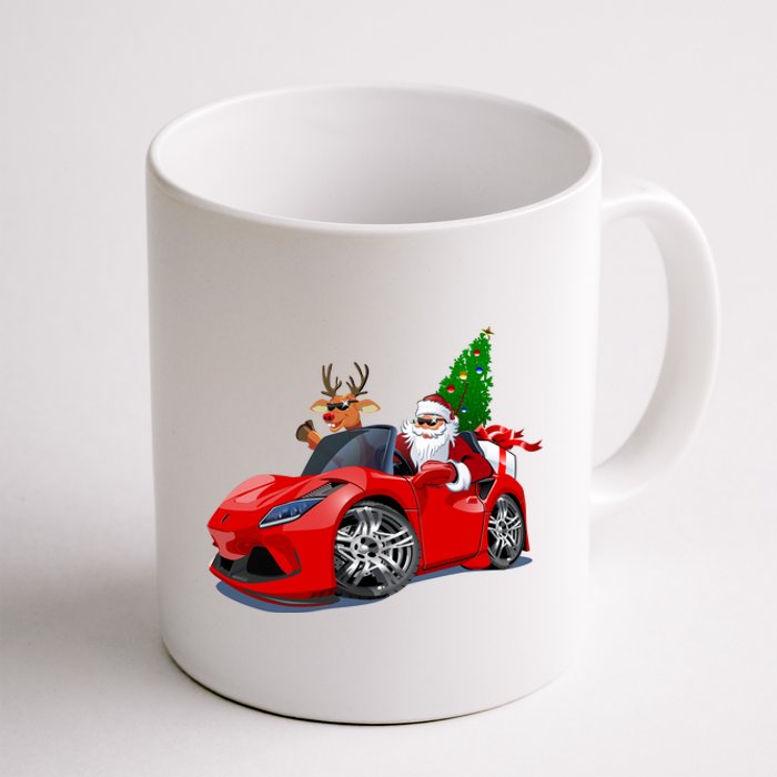 Christmas Santa Claus Reindeer Muscle Car Coffee Mug