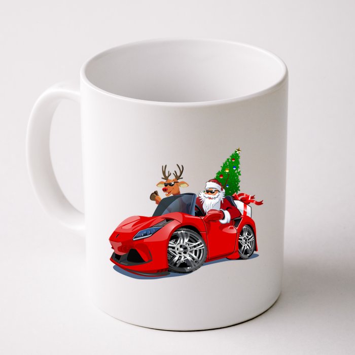 Christmas Santa Claus Reindeer Muscle Car Coffee Mug