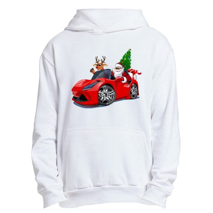 Christmas Santa Claus Reindeer Muscle Car Urban Pullover Hoodie