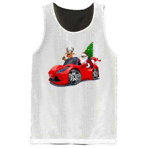 Christmas Santa Claus Reindeer Muscle Car Mesh Reversible Basketball Jersey Tank