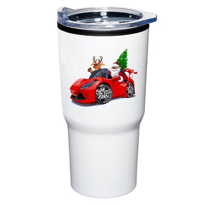Christmas Santa Claus Reindeer Muscle Car Tumbler
