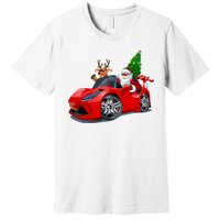 Christmas Santa Claus Reindeer Muscle Car Premium T-Shirt