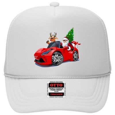 Christmas Santa Claus Reindeer Muscle Car Trucker Hat