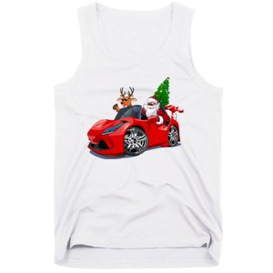 Christmas Santa Claus Reindeer Muscle Car Tank Top