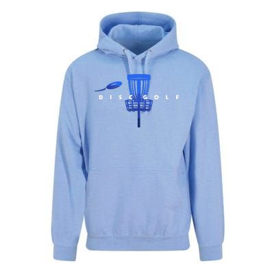 Cool Stylized Disc Golf With Basket And Disc Disk Golf Unisex Surf Hoodie