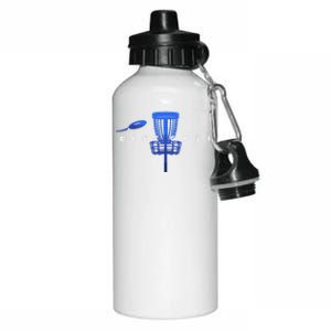 Cool Stylized Disc Golf With Basket And Disc Disk Golf Aluminum Water Bottle