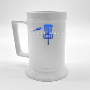 Cool Stylized Disc Golf With Basket And Disc Disk Golf Beer Stein