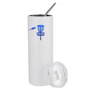 Cool Stylized Disc Golf With Basket And Disc Disk Golf Stainless Steel Tumbler